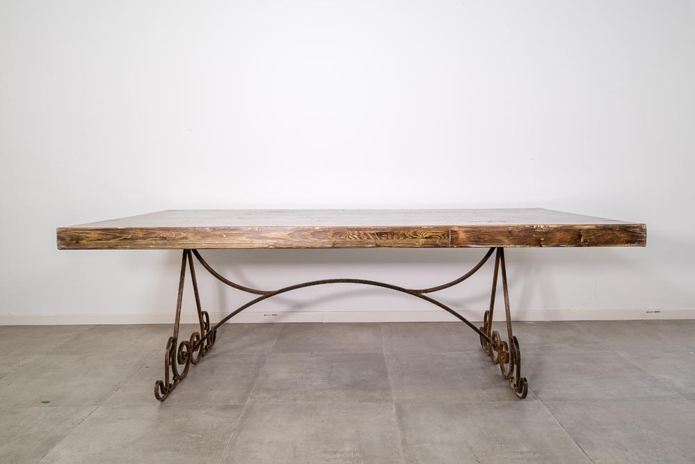 mesa forja madera